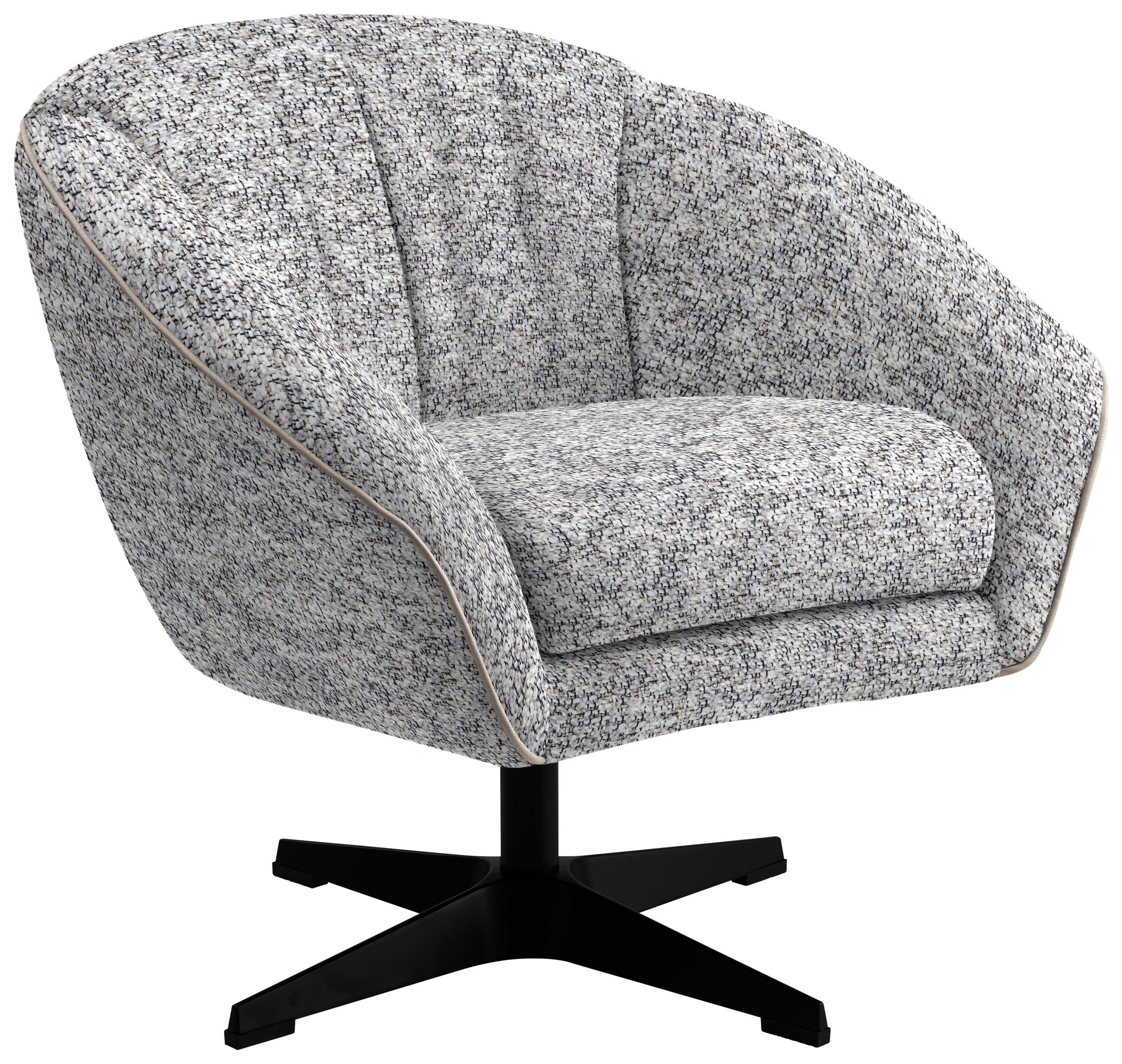 FÅTÖLJ i textil beige  - beige/svart, Design, metall/textil (80/78/80cm) - MID.YOU