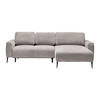 ECKSOFA in Webstoff Taupe  - Taupe/Schwarz, Modern, Textil/Metall (255/164cm) - MID.YOU