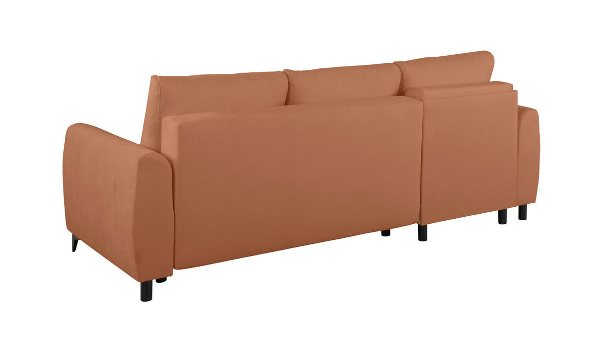 ECKSOFA Moli Rostfarben  - Rostfarben/Schwarz, Design, Textil/Metall (236/148cm) - MID.YOU