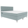 BOXSPRINGBETT 180/200 cm  in Hellgrau  - Chromfarben/Hellgrau, KONVENTIONELL, Textil/Metall (180/200cm) - Boxxx