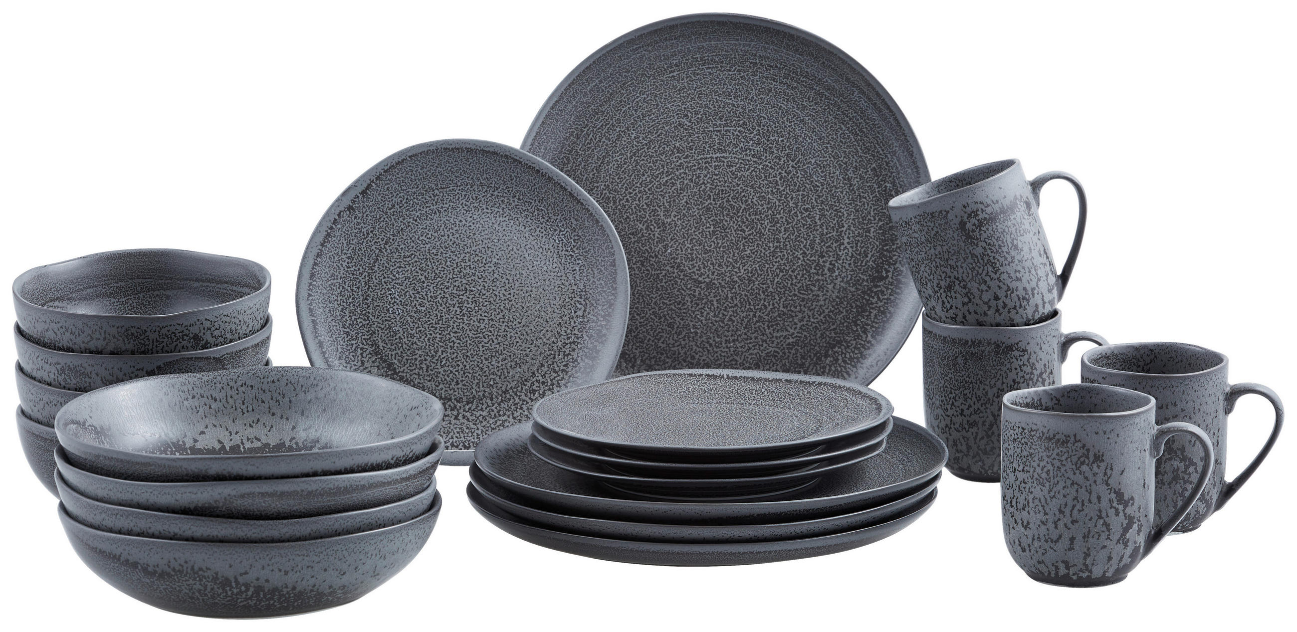KOMBINIRANI SERVIS  SLATE   20-delni     - barve skrilavca, Trend, keramika - Novel