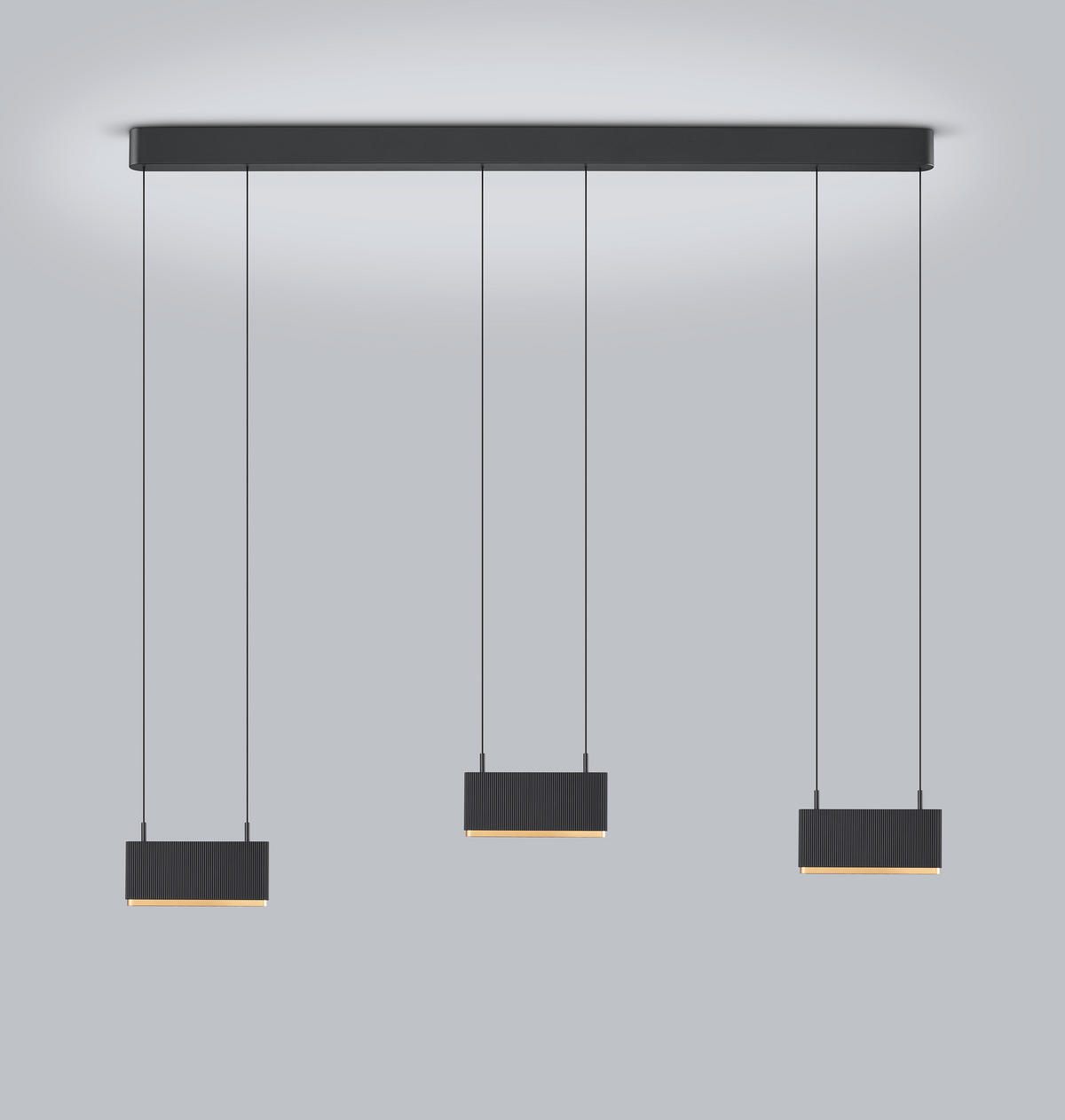 LED-HÄNGELEUCHTE Kobe 130/4,5/20-210 cm  - Goldfarben/Schwarz, Design, Metall (130/4,5/20-210cm) - Helestra