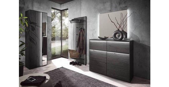 GARDEROBE 4-teilig  in 235/196/39 cm  - Anthrazit, Design, Glas/Holz (235/196/39cm) - Johann Jakob