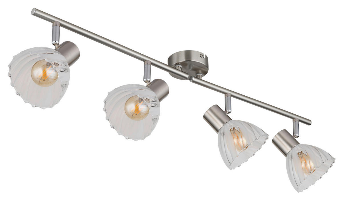 STRAHLER 70/13/19 cm   - Nickelfarben, KONVENTIONELL, Glas/Metall (70/13/19cm) - Globo