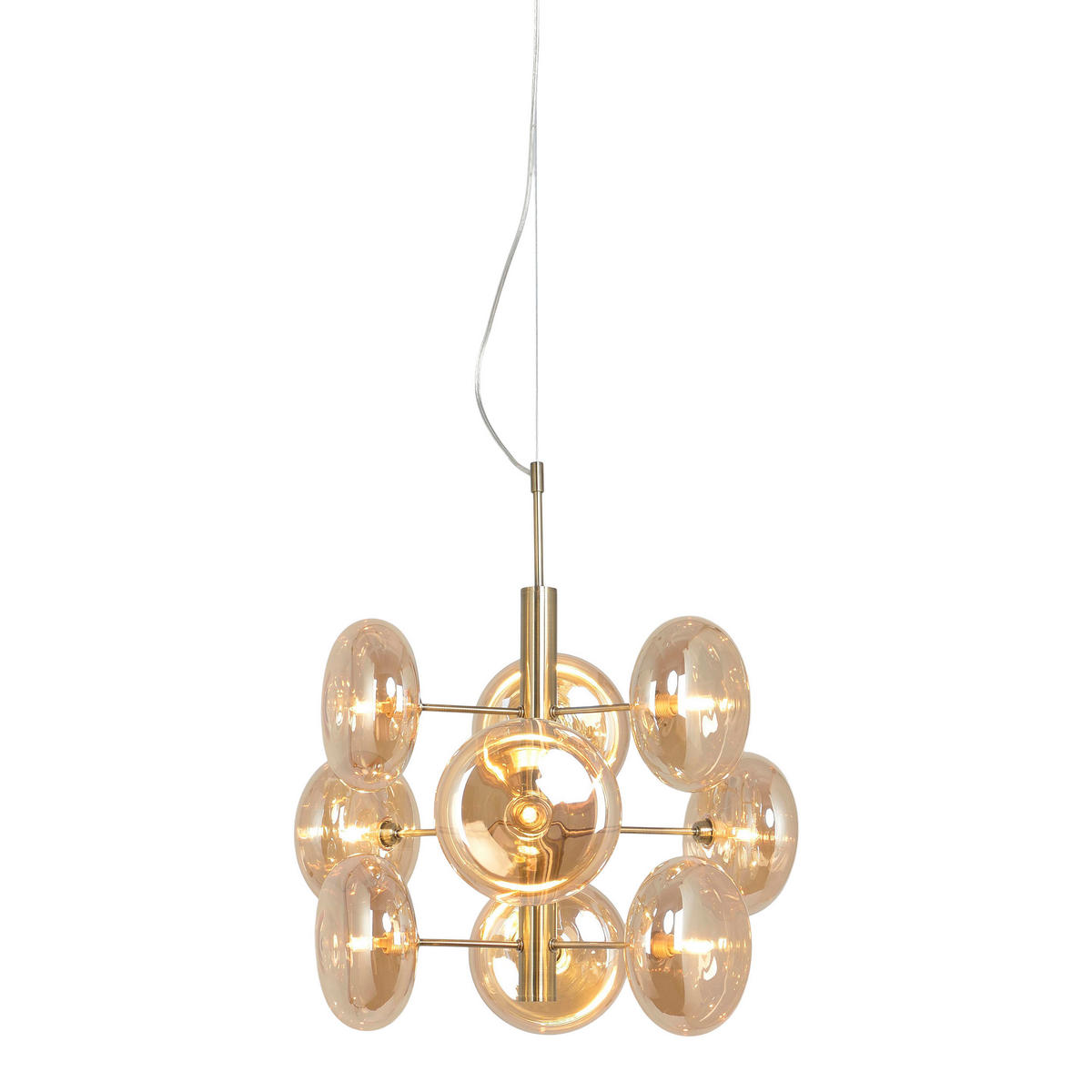 PENDELLEUCHTE Orion 53/150 cm   - Messingfarben, Basics, Glas/Metall (53/150cm) - Näve