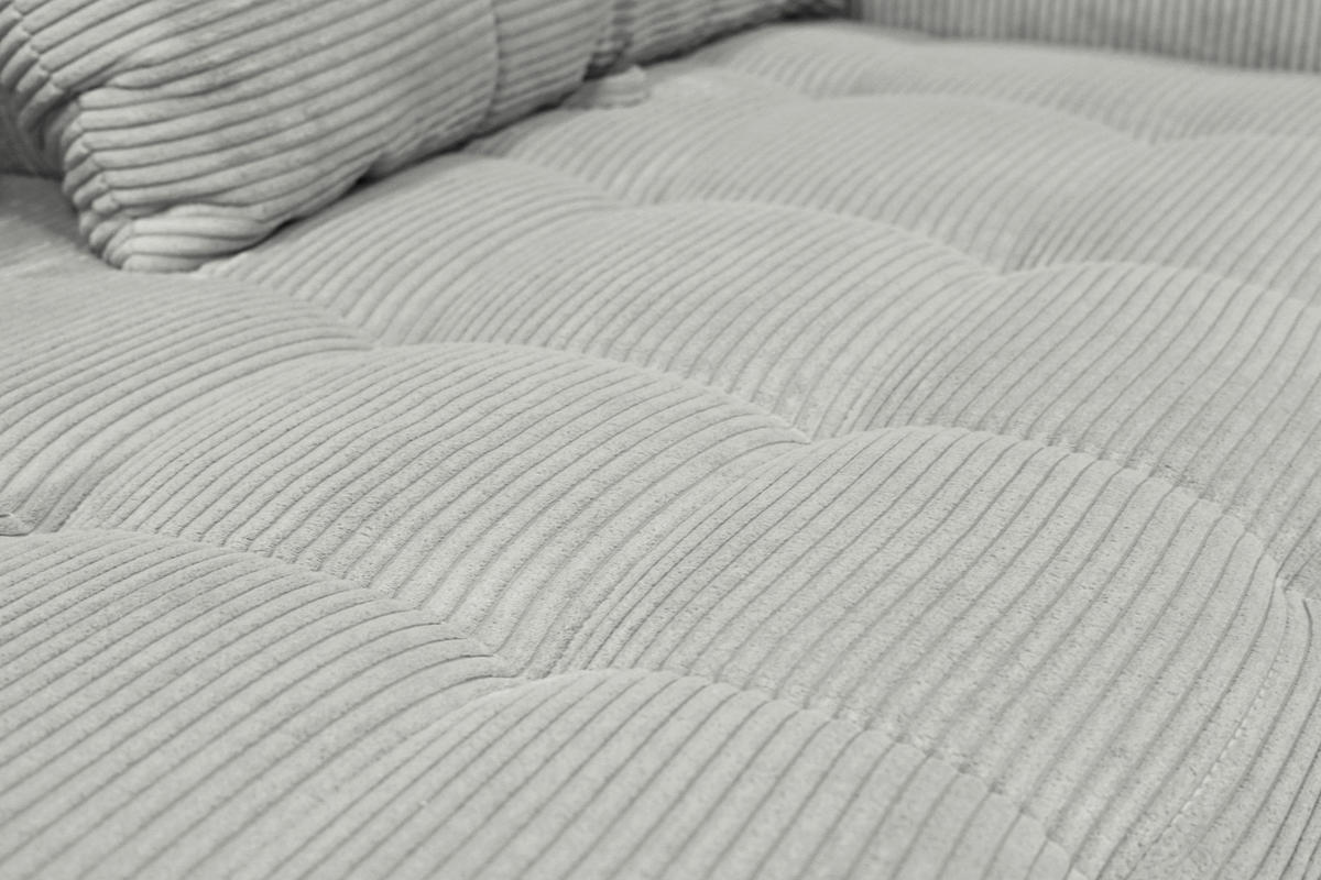 BIGSOFA Cord Hellgrau  - Hellgrau/Schwarz, KONVENTIONELL, Textil/Metall (246/100/116cm) - Carryhome