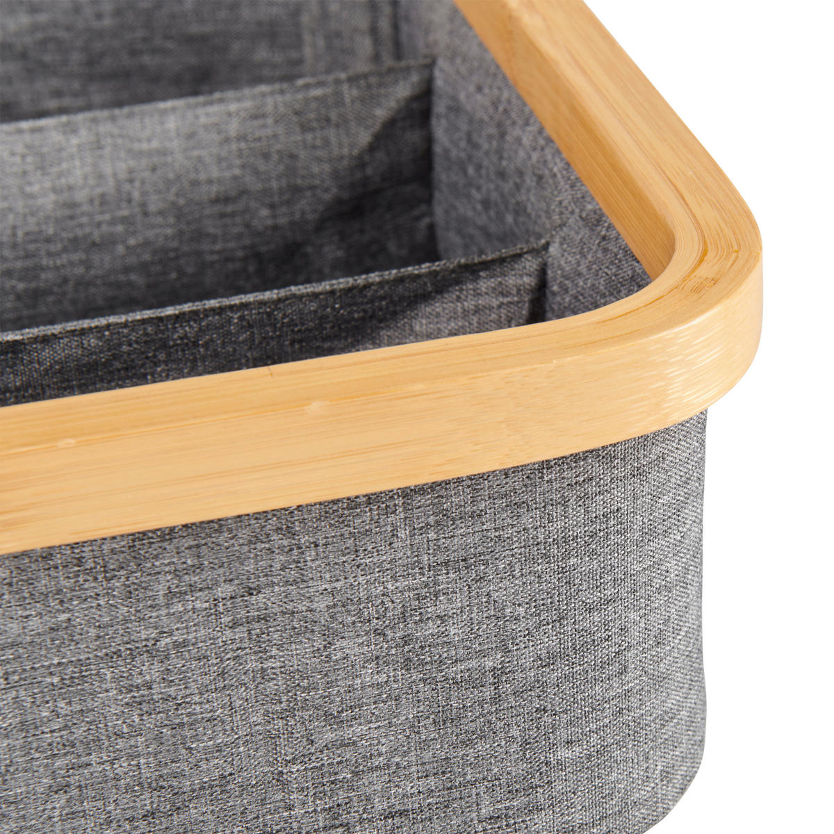 ORGANIZÉR - šedá/přírodní barvy, Basics, karton/dřevo (30/30/9cm) - Jimmylee