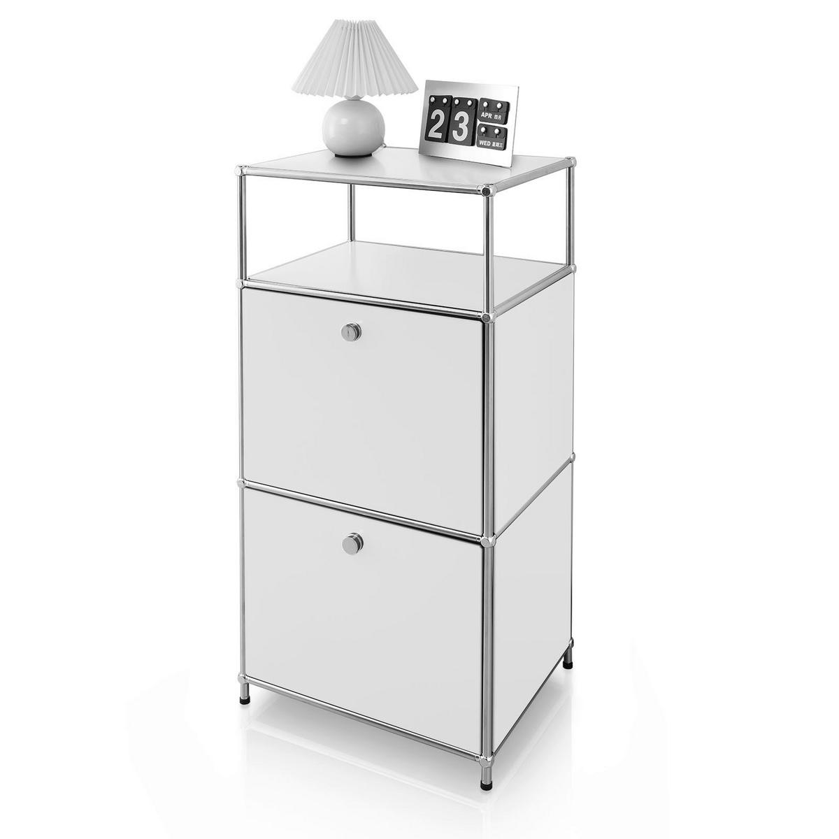 REGAL Weiß  - Weiß, Basics, Metall (50/100/40cm) - Floordirekt