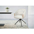 ARMLEHNSTUHL  Sitzfläche 360° drehbar, automatische Rückholfunktion Leinenoptik  - Beige/Schwarz, Design, Holz/Textil (61/84/62cm) - Valnatura