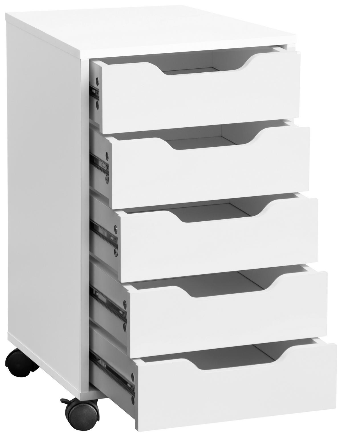 ROLLCONTAINER 40/68/40 cm  - Weiss, Modern, Holzwerkstoff/Kunststoff (40/68/40cm) - Livetastic