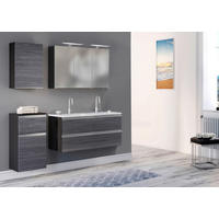 BADEZIMMER  in 120 cm  - Eichefarben/Silberfarben, Basics, Holzwerkstoff/Stein (120cm) - Held