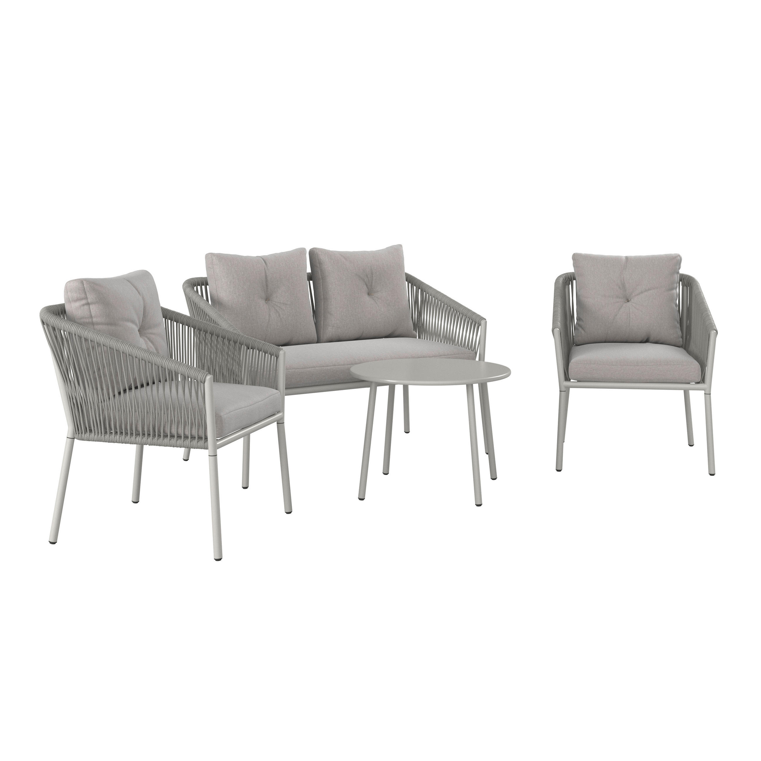 GARTENSET Webstoff Eisen  - Dunkelgrau/Beige, MODERN, Textil/Metall - Ambia Garden
