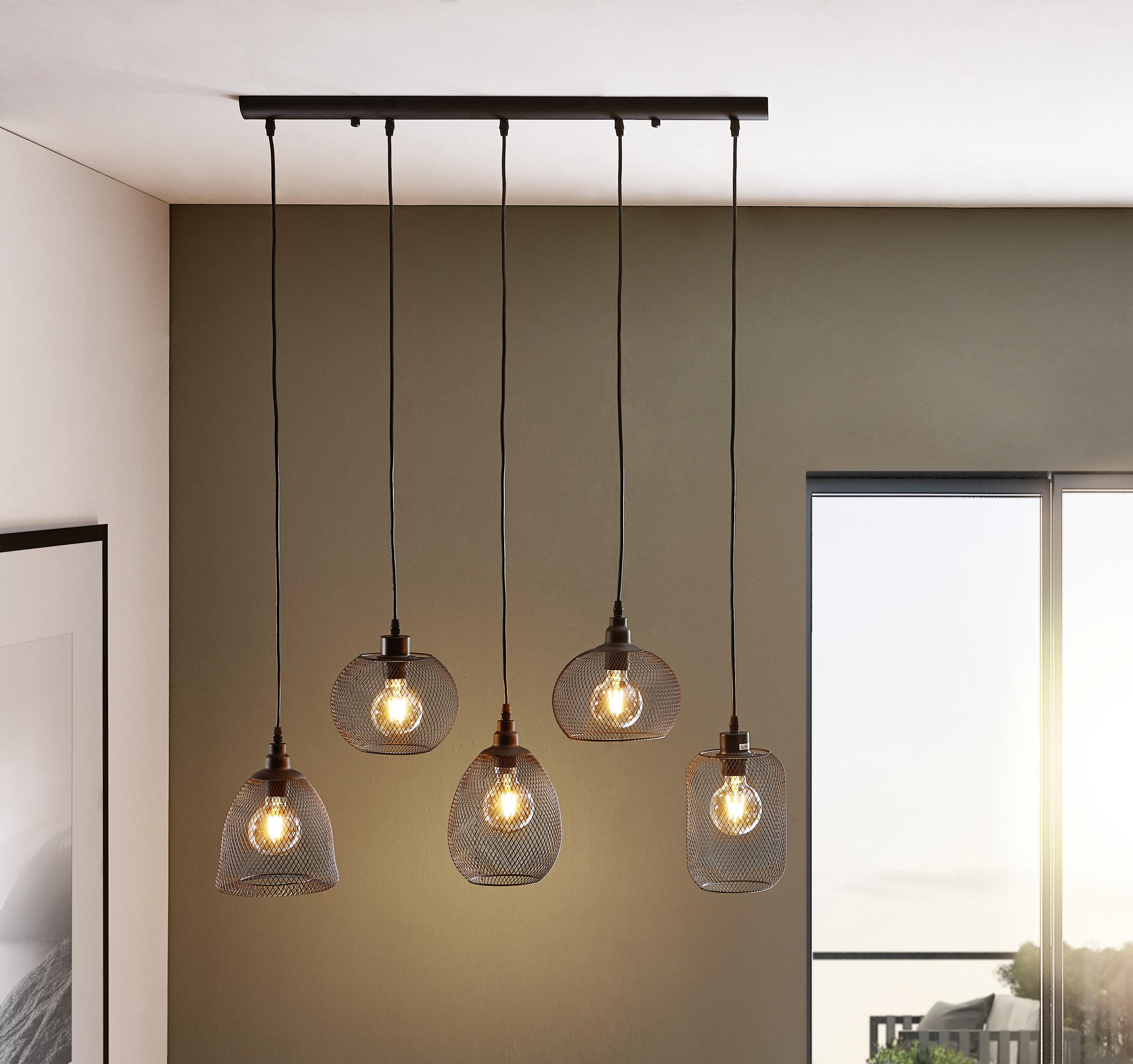 HÄNGELEUCHTE ANYA 89/20/120 cm   - Schwarz, Trend, Metall (89/20/120cm) - Globo