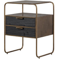 NACHTTISCH  in Messingfarben  - Messingfarben/Schwarz, Design, Holz/Metall (45/38/62cm) - Livetastic