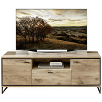 TV-ELEMENT 160/61/49 cm  - Eichefarben/Schwarz, KONVENTIONELL, Holzwerkstoff/Metall (160/61/49cm) - Livetastic