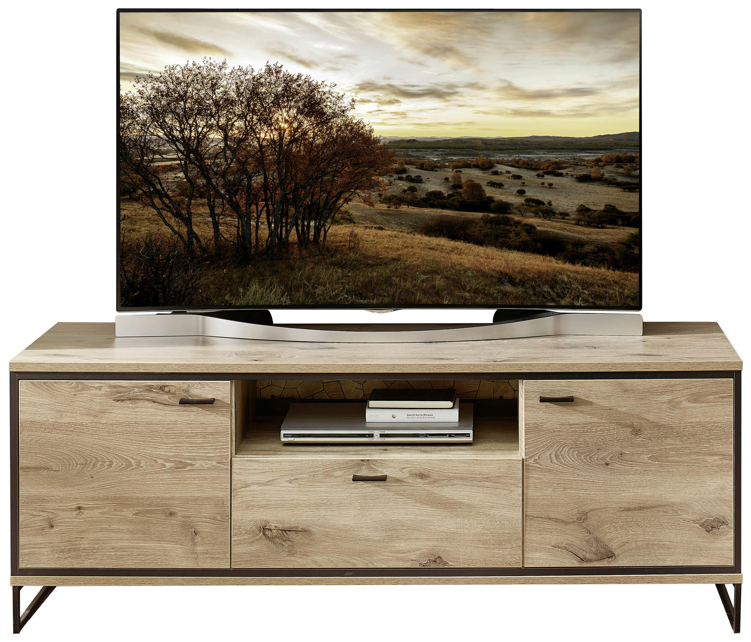 Livetastic Tv-Element Schwarz, Eiche 160x61x49 cm