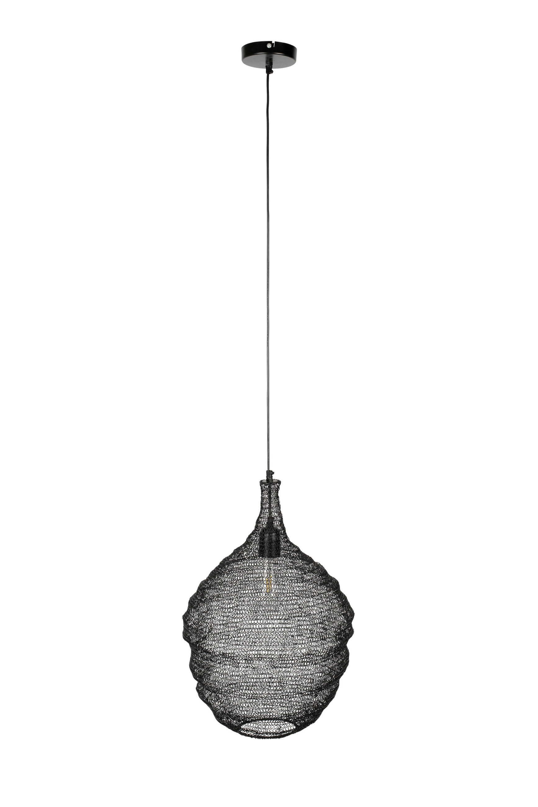 HÄNGELEUCHTE LENA 37/155 cm   - Schwarz, Design, Metall (37/155cm) - Zuiver