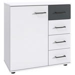 KOMMODE , 81/83/41 cm, 4 Schublade(n)  - Schwarz/Graphitfarben, KONVENTIONELL, Holzwerkstoff/Kunststoff (81/83/41cm) - Carryhome