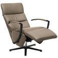 RELAXSESSEL in Leder Braun  - Schwarz/Braun, Design, Leder/Metall (64/112/80cm) - Cantus