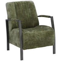 SESSEL Teddystoff Waldgrün    - Waldgrün/Schwarz, Design, Textil/Metall (65/83/80cm) - Ambia Home