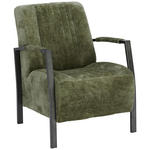 SESSEL Teddystoff Waldgrün    - Waldgrün/Schwarz, Design, Textil/Metall (65/83/80cm) - Ambia Home