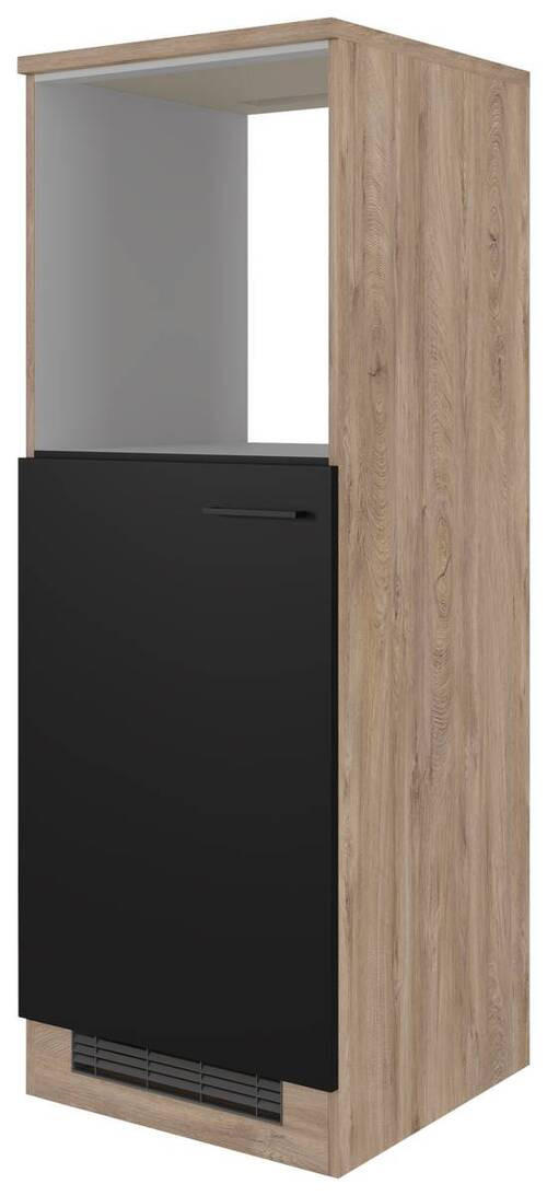GERÄTEUMBAUSCHRANK 60/168,5/60 cm  in Schwarz, Eichefarben  - Eichefarben/Schwarz, KONVENTIONELL, Holzwerkstoff/Metall (60/168,5/60cm) - FlexWell