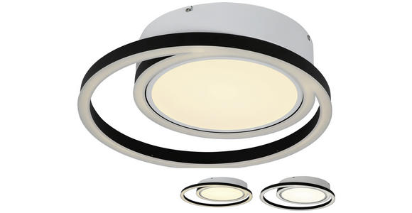 LED-DECKENLEUCHTE - Schwarz/Weiß, Design, Kunststoff/Metall (50.5/10,5cm) - Ambiente