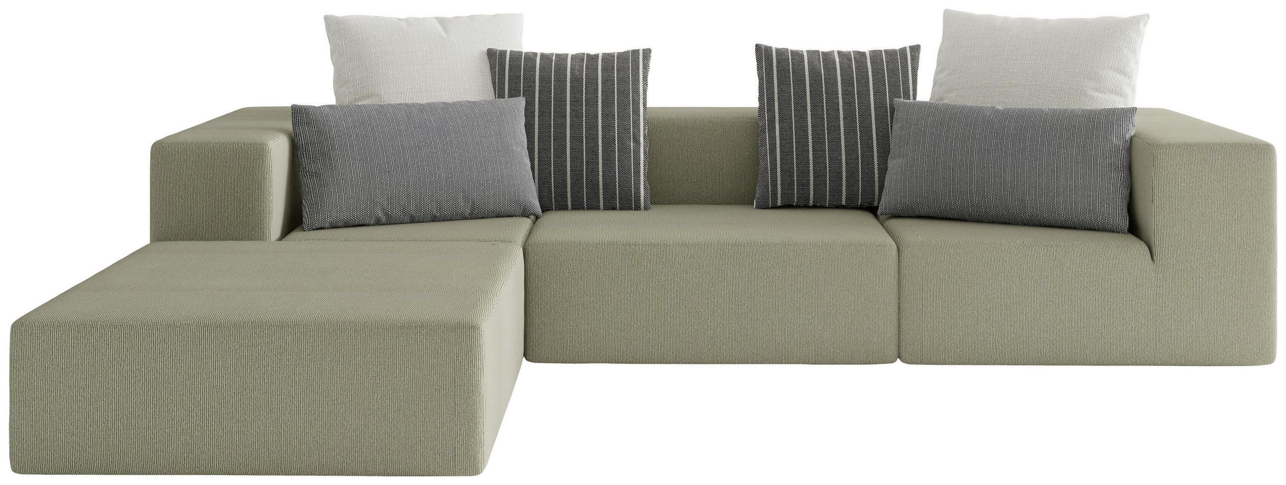 LOUNGESOFA  - Multicolor/Weiß, Design, Textil (220/330cm) - Livetastic