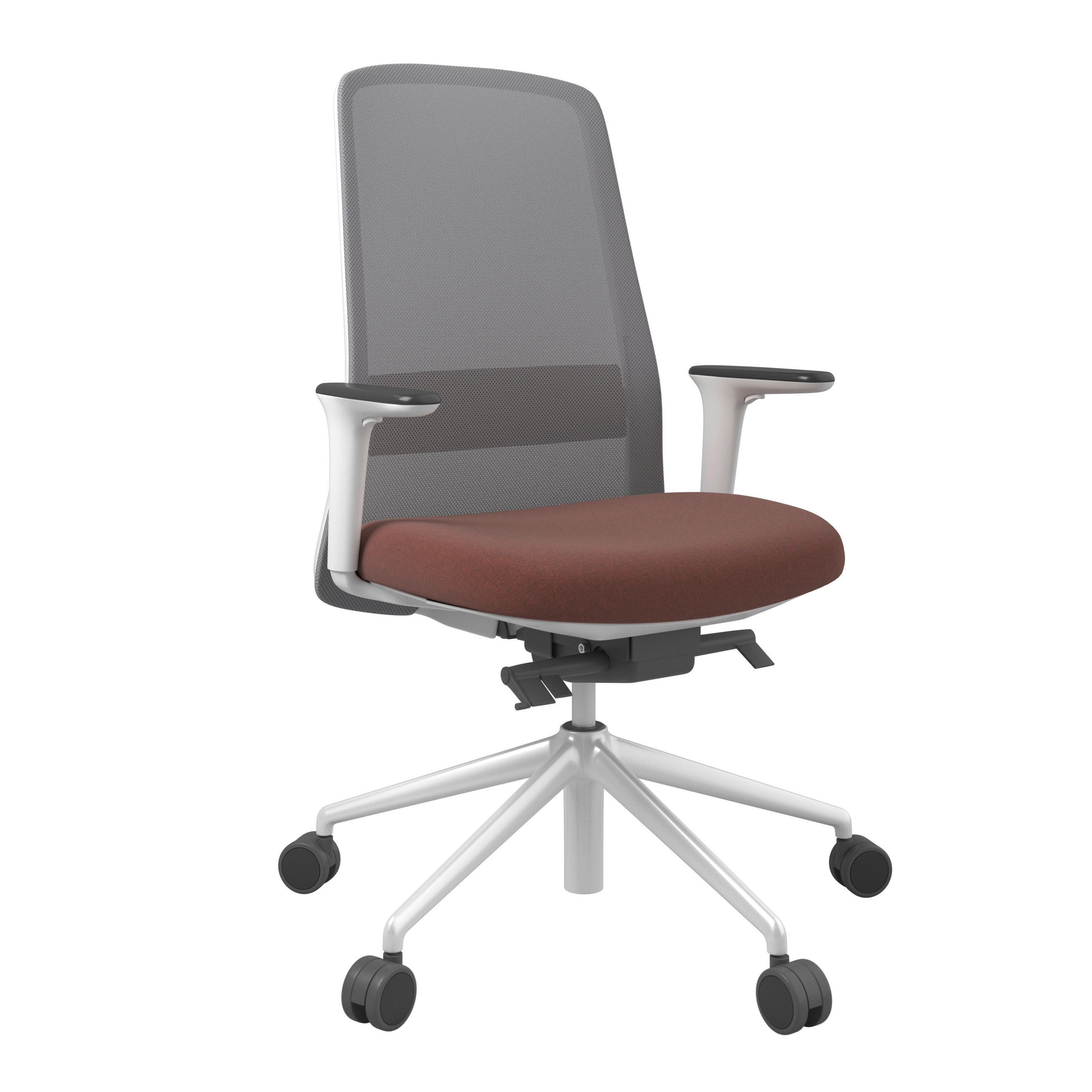 DREHSTUHL Grau, Weiß, Dunkelorange  - Dunkelorange/Weiß, MODERN, Kunststoff/Textil (70/103-115/70cm)