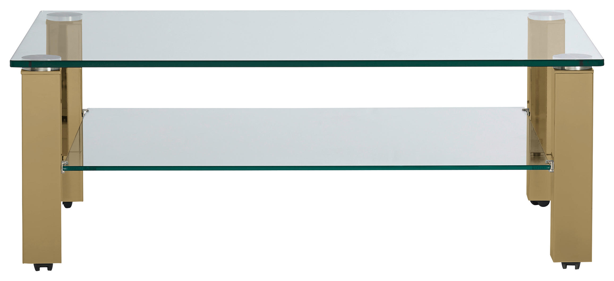COUCHTISCH in Metall, Glas 110/70/42,5 cm  - Gelb, Design, Glas/Kunststoff (110/70/42,5cm)