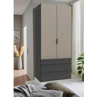 FALTTÜRENSCHRANK 100/236/58 cm 1-türig Graphitfarben, Grau, Sahara  - Schwarz/Graphitfarben, Design, Holzwerkstoff (100/236/58cm) - Boxxx