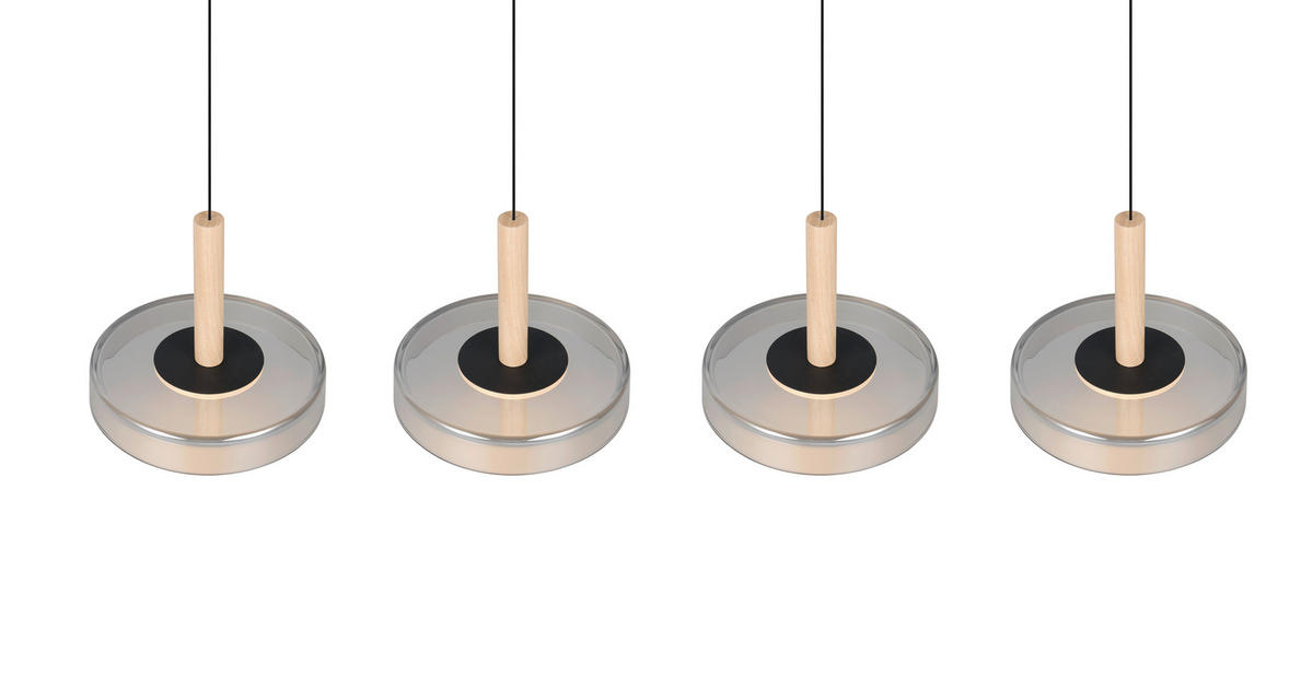 LED-PENDELLAMPA Celeste 115/22/200 cm  - kromfärg/svart, Design, metall/glas (115/22/200cm) - Trio Leuchten