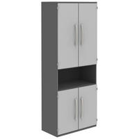 AKTENSCHRANK 80/217,4/43 cm  - Anthrazit/Hellgrau, KONVENTIONELL, Holzwerkstoff (80/217,4/43cm) - Moderano