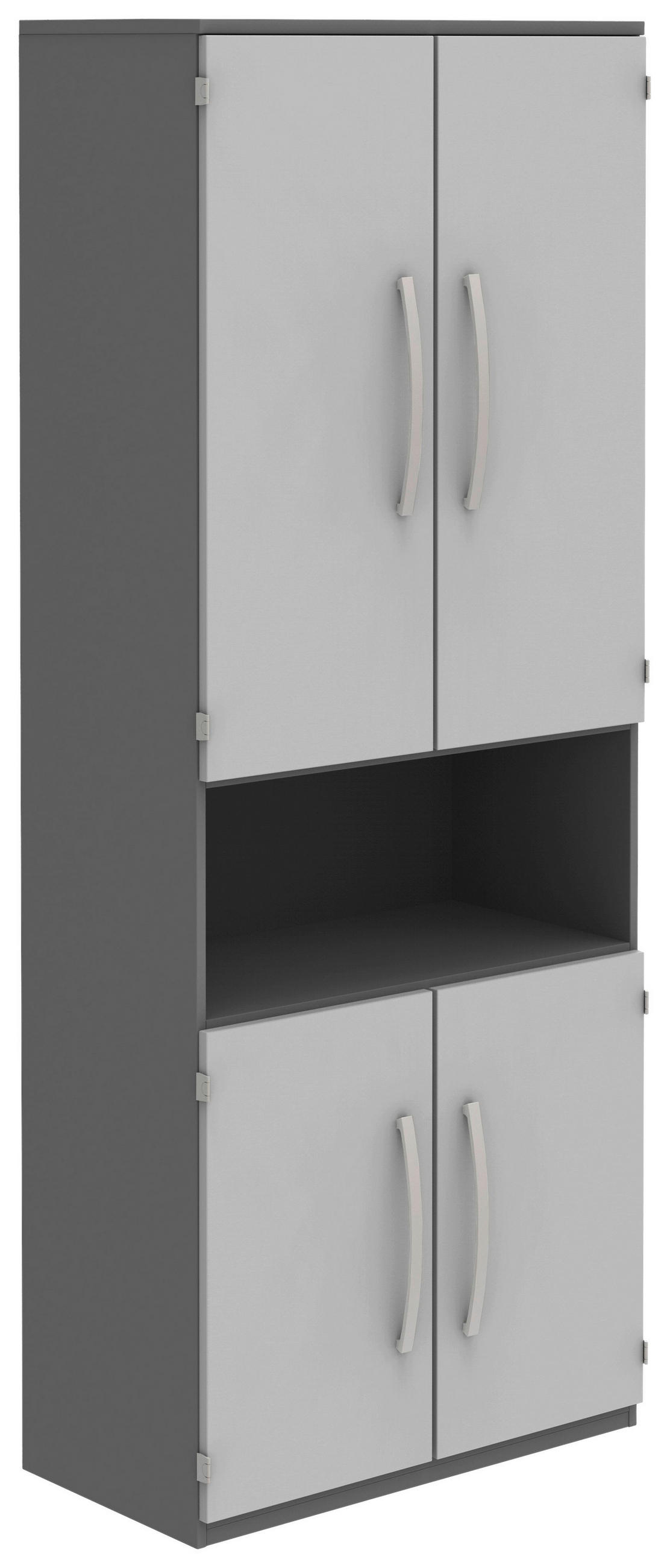 AKTENSCHRANK 80/217,4/43 cm  - Anthrazit/Hellgrau, KONVENTIONELL, Holzwerkstoff (80/217,4/43cm) - Moderano