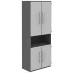 AKTENSCHRANK Anthrazit, Hellgrau  - Anthrazit/Hellgrau, KONVENTIONELL, Holzwerkstoff (80/217,4/43cm) - Moderano