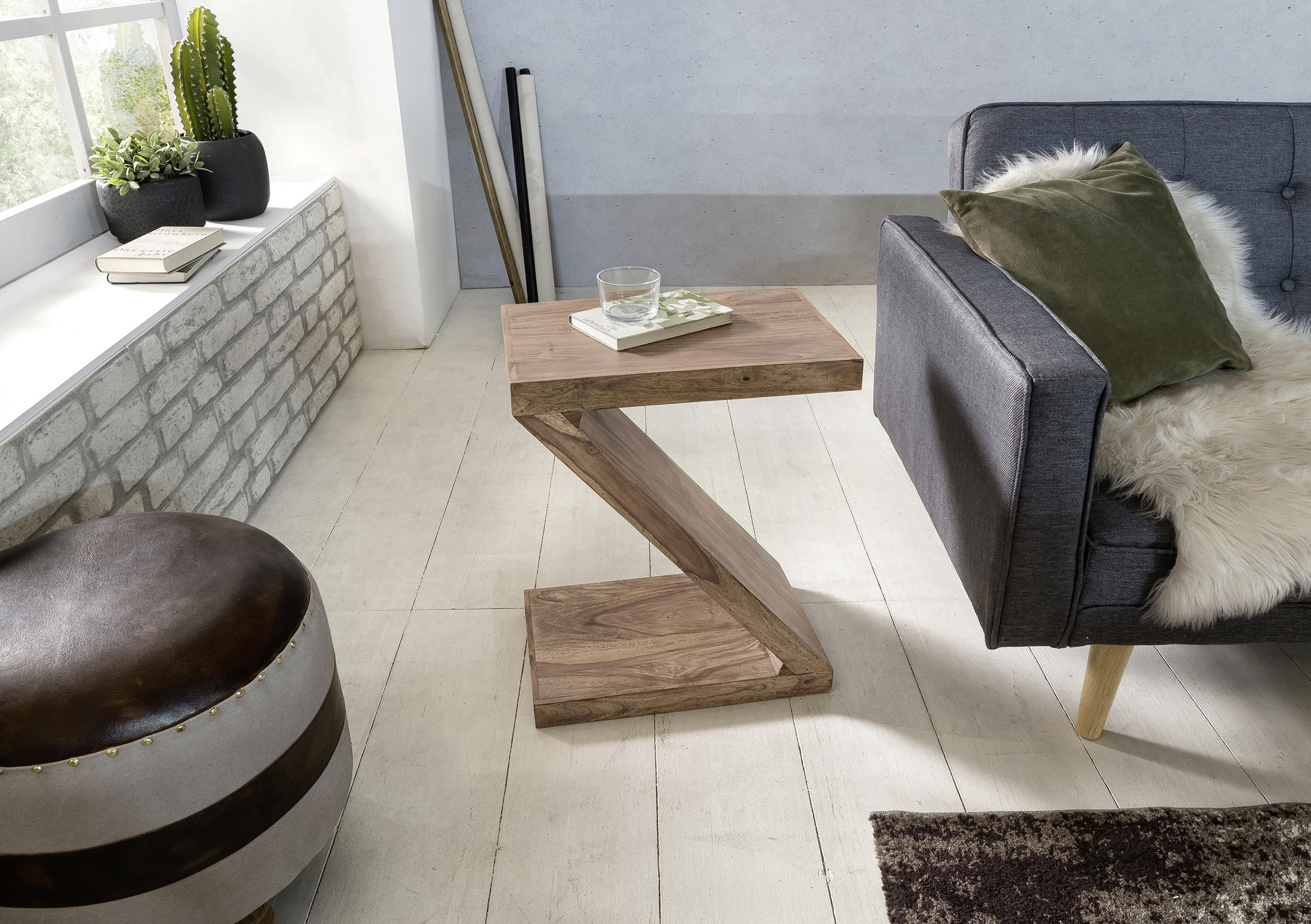 BEISTELLTISCH Akazie massiv rechteckig Akaziefarben - Akaziefarben, Design, Holz (44/30/59cm) - MID.YOU