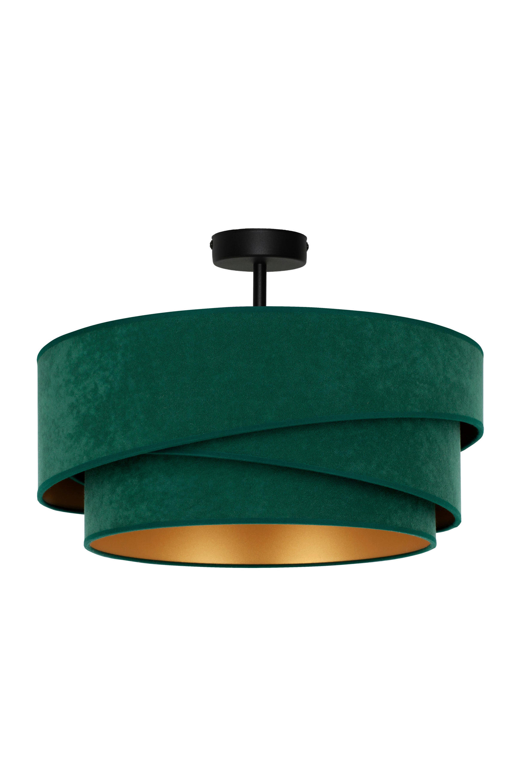 DECKENLEUCHTE Kobo 45/24 cm   - Waldgrün, Design, Textil (45/24cm)