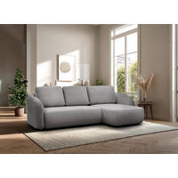 ECKSOFA PORTO Hellgrau  - Hellgrau/Schwarz, Design, Textil (270/154cm) - MID.YOU