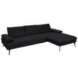 ECKSOFA in Echtleder Anthrazit  310/180 cm  - Anthrazit/Schwarz, Design, Leder/Metall (310/180cm) - Dieter Knoll