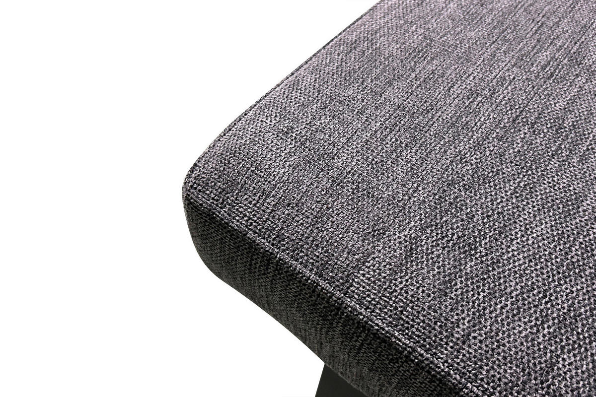 ECKBANK 181,5/125 cm Webstoff Grau, Schwarz   - Anthrazit/Schwarz, Design, Textil/Metall (181,5/125cm) - MID.YOU