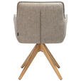 ARMLEHNSTUHL  in Mikrofaser  - Eichefarben/Beige, Design, Holz/Textil (61/87,5/61cm) - Novel