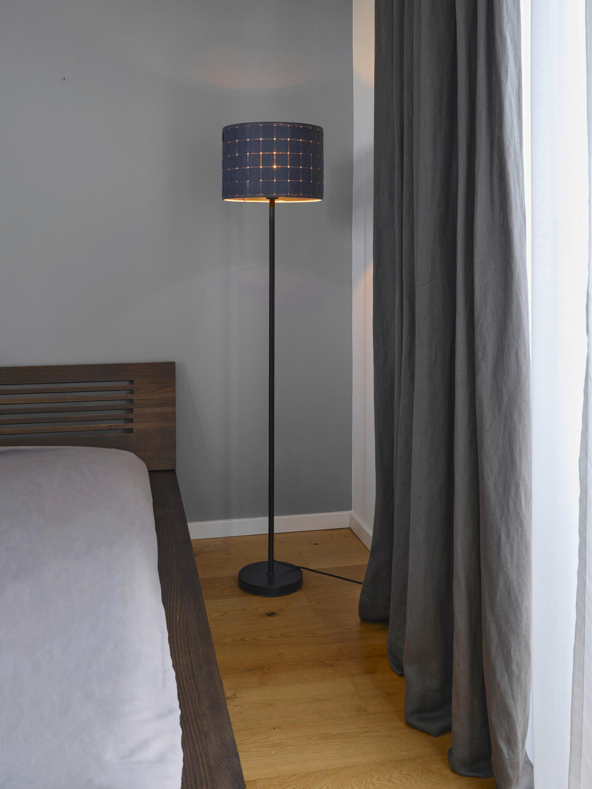 STEHLEUCHTE 35/156 cm    - Dunkelgrau, Basics, Naturmaterialien/Metall (35/156cm) - Osram