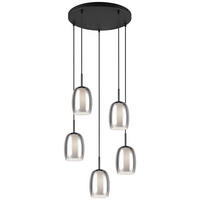 VISEČA SVETILKA  Barret      48/150 cm      E14 - črna/bela, Trend, kovina/steklo (48/150cm)