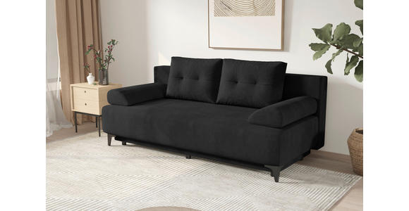 SCHLAFSOFA  in Velours Anthrazit  - Anthrazit/Schwarz, KONVENTIONELL, Textil/Metall (200/98/90cm) - Carryhome