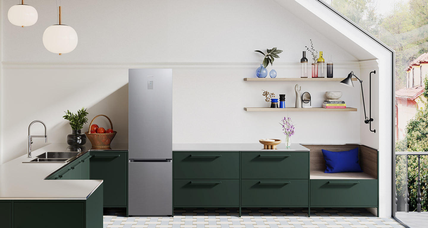 KÜHL-GEFRIER-KOMBINATION RB38T607BS9/EF  - Edelstahlfarben, Basics, Glas/Kunststoff (59,5/203/65,8cm) - Samsung