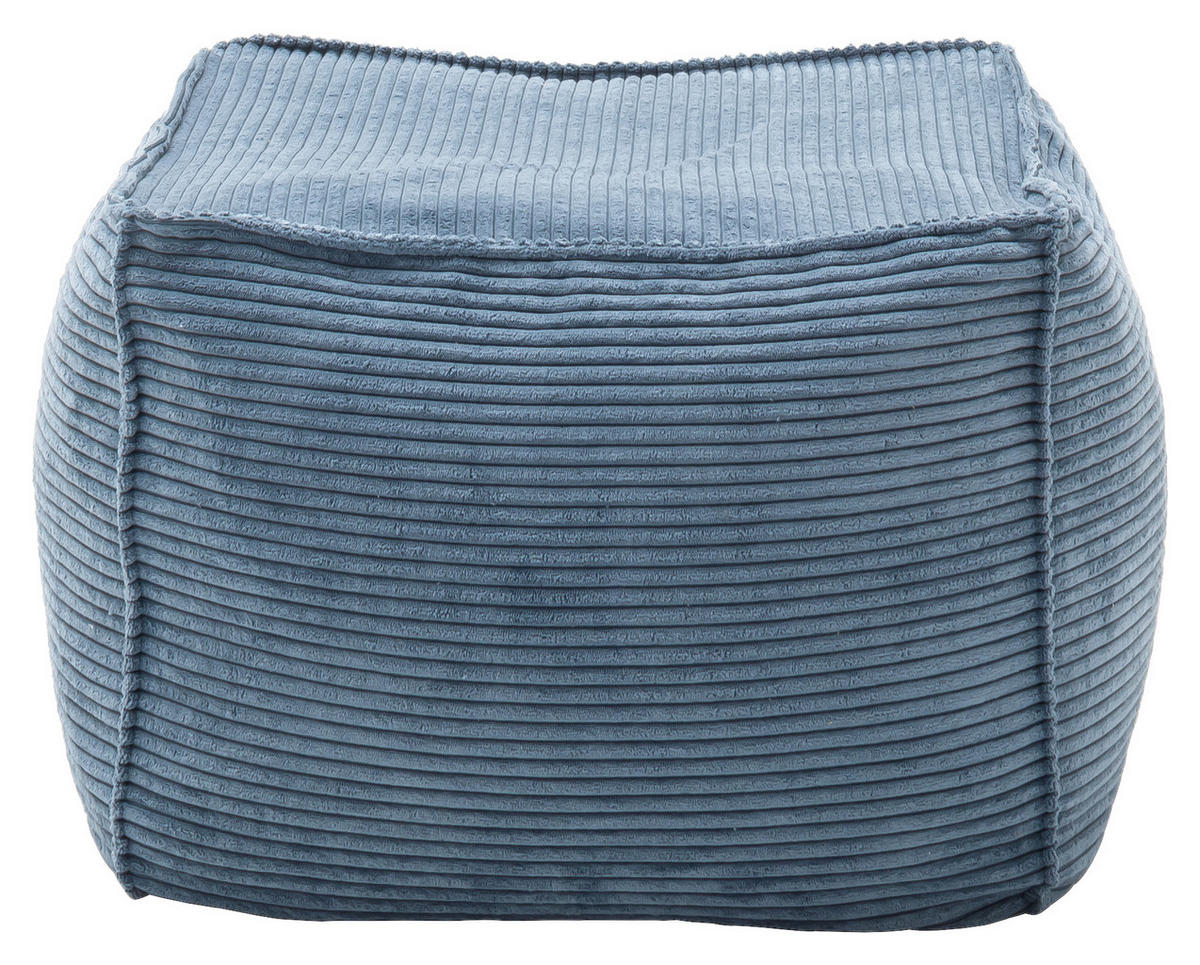 HOCKER in Textil Petrol  - Petrol, Design, Textil (66/40/66cm) - Lomoco
