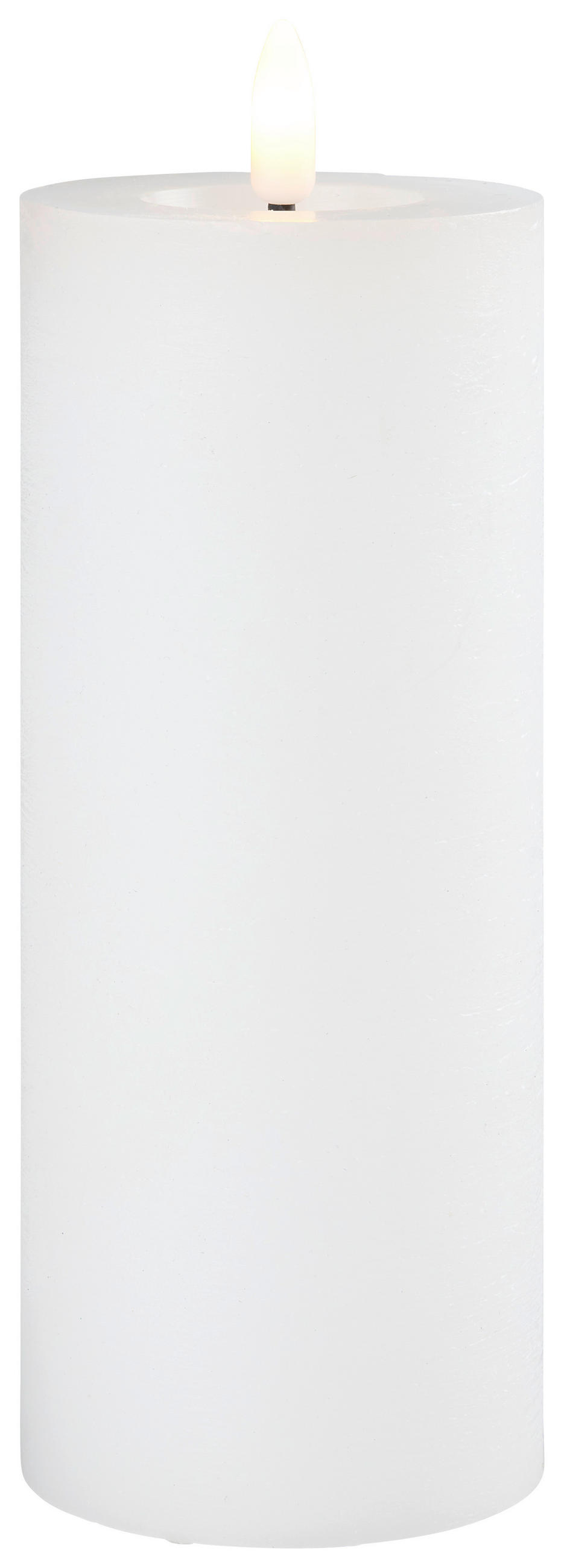 LED-SVEČA - bela, Basics, umetna masa/naravni materiali (7/19cm) - Ambia Home