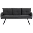 SITZBANK 180/93/67 cm Cord Anthrazit Metall  - Anthrazit/Schwarz, Design, Textil/Metall (180/93/67cm) - Novel