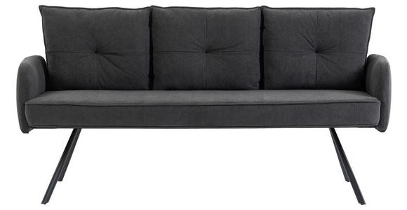 SITZBANK 180/93/67 cm Cord Anthrazit Metall  - Anthrazit/Schwarz, Design, Textil/Metall (180/93/67cm) - Novel