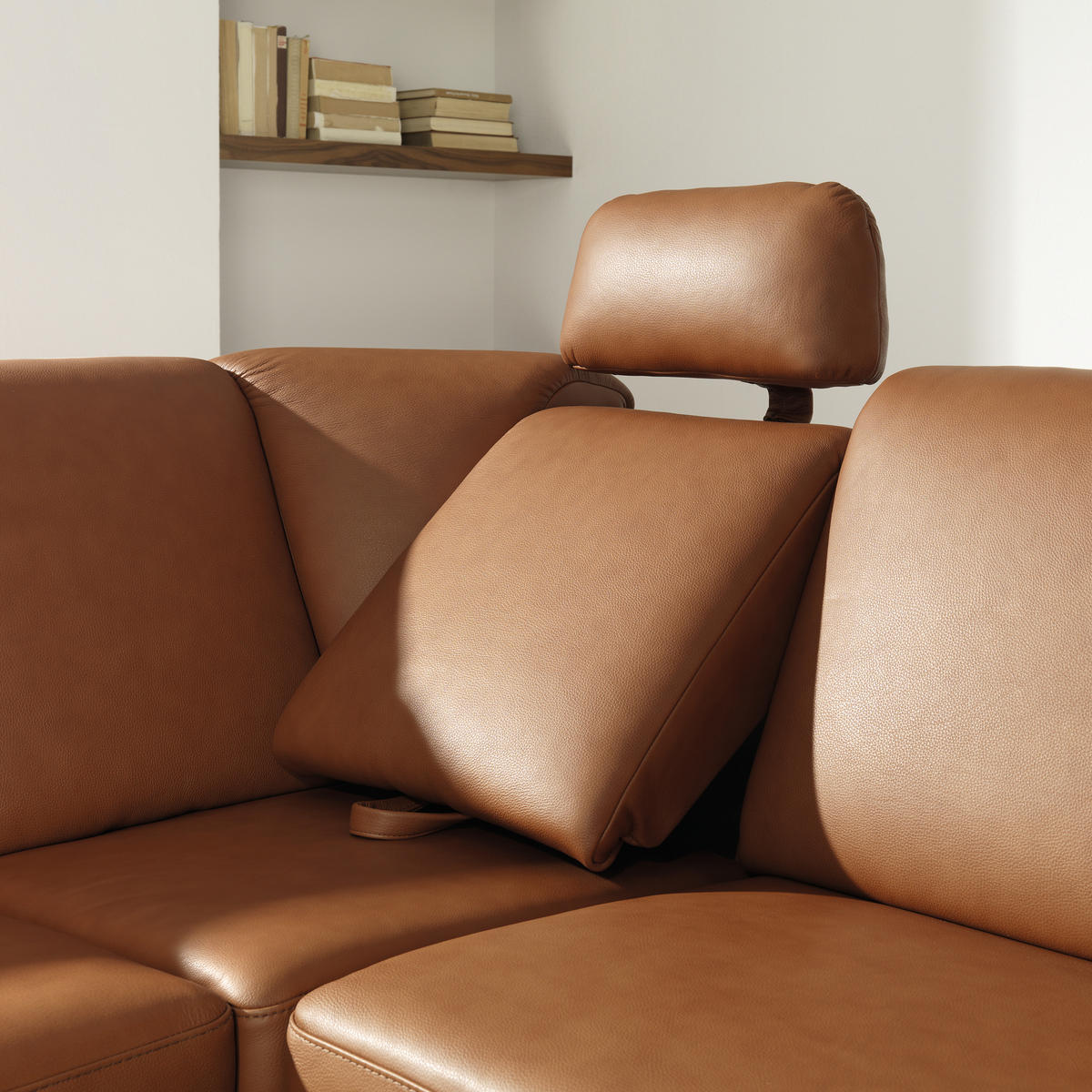 ECKSOFA in Echtleder Braun  268/217 cm  - Alufarben/Braun, KONVENTIONELL, Leder/Metall (268/217cm) - Sedda